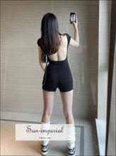 Fitted backless cap sleeve romper - Sun Imperial (photo 3)
