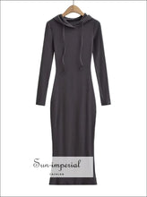 Sun-imperial Fitted Hooded Ribbed Jersey Midi Dress Sun-Imperial United States