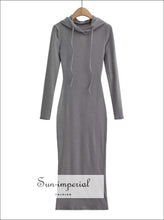 Sun-imperial Fitted Hooded Ribbed Jersey Midi Dress Sun-Imperial United States