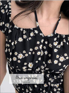 Sun-imperial Floral Print Women Blouses Puff Sleeve Chiffon Short Tops Summer Ladies Crop Tops