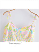 Floral V-Neck Tie-Cami Crop Top - Sun Imperial product photo 3