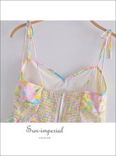 Floral V-Neck Tie-Cami Crop Top - Sun Imperial product photo 5