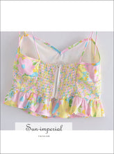 Floral V-Neck Tie-Cami Crop Top - Sun Imperial product photo 6