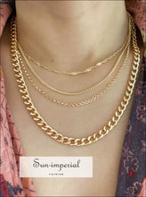 Four-Layer Alloy Chain Necklace - Sun Imperial product photo 1