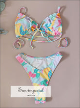 Geometric Tie-Front Ruffle Bikini Set - Sun Imperial product photo 1