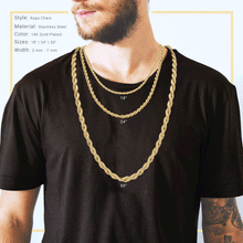 Gold-Tone Stainless Steel Rope-Chain Necklace - Sun Imperial product photo 4