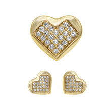 Heart CZ Stud Earrings — Style 2, Gold-Tone - Sun Imperial product photo 1