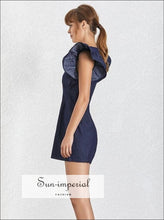 Hollywood Black V-Neck Ruffle-Sleeve Romper - Sun Imperial product photo 4