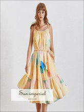 Lyon Printed Tie-Waist Sleeveless Midi Dress - Sun Imperial product photo 1