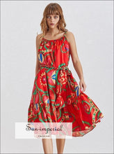 Lyon Printed Tie-Waist Sleeveless Midi Dress - Sun Imperial product photo 2