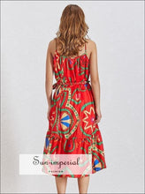 Lyon Printed Tie-Waist Sleeveless Midi Dress - Sun Imperial product photo 3