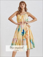 Lyon Printed Tie-Waist Sleeveless Midi Dress - Sun Imperial product photo 4