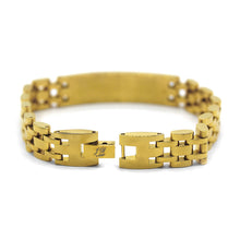 Men's Decorative Gold-Tone CZ Steel Bracelet - Sun Imperial product photo 3