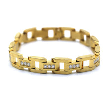 Men's Gold-Tone CZ Stainless Steel Bracelet - Sun Imperial product photo 1