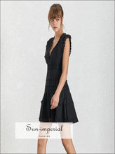 Missouri White and Black Lace V-Neck Mini Dress - Sun Imperial product photo 1