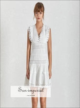 Missouri White and Black Lace V-Neck Mini Dress - Sun Imperial product photo 2