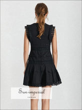 Missouri White and Black Lace V-Neck Mini Dress - Sun Imperial product photo 5