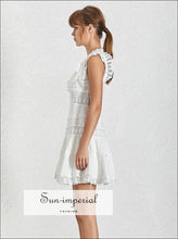 Missouri White and Black Lace V-Neck Mini Dress - Sun Imperial product photo 6