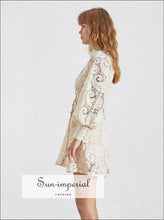 Nadine elegant lace lantern sleeve mini dress