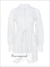 Nadine elegant lace lantern sleeve mini dress