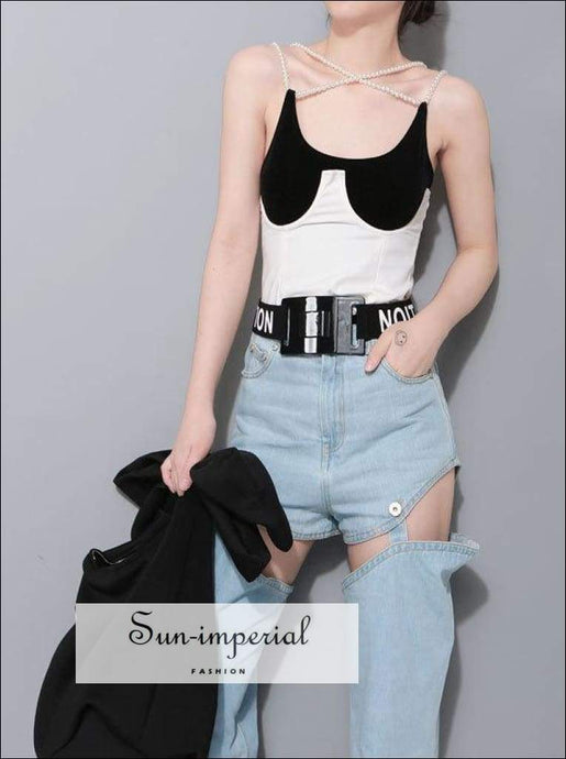 Sun-imperial new Concave Type Chest U Wrap Woman Fashion Short Vest vintage SUN-IMPERIAL United States