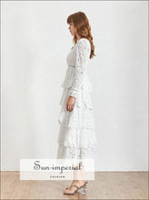 Nina vintage V-neck ruffle midi dress