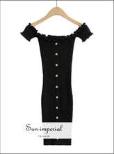 Off-Shoulder Ribbed Lettuce-Trim Mini Dress - Sun Imperial product photo 12