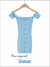 Off-Shoulder Ribbed Lettuce-Trim Mini Dress - Sun Imperial product photo 9