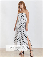 Olivia Polka-Dot Ruched Tube Midi Dress - Sun Imperial product photo 2