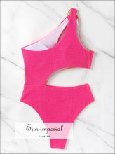 Pink-Orange One-Shoulder Cutout Swimsuit - Sun Imperial product photo 2
