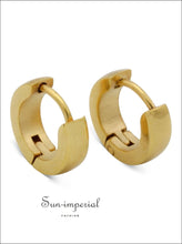 Plain and rounded huggie hoop earrings - Sun Imperial (photo 10)