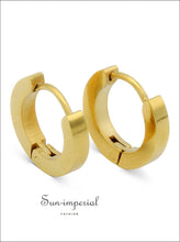 Plain and rounded huggie hoop earrings - Sun Imperial (photo 14)