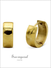 Plain and rounded huggie hoop earrings - Sun Imperial (photo 18)