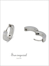 Plain and rounded huggie hoop earrings - Sun Imperial (photo 3)