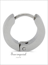 Plain and rounded huggie hoop earrings - Sun Imperial (photo 4)