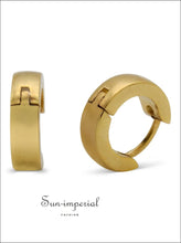 Plain and rounded huggie hoop earrings - Sun Imperial (photo 9)