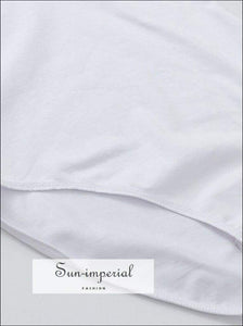 Sun-imperial Plunge Neck Short Sleeve Bodysuit High Street Fashion