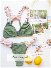 Printed Brazilian Bikini Set with Contrast Straps - Sun Imperial product photo 5