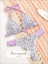 Printed Brazilian Bikini Set with Contrast Straps - Sun Imperial product photo 7