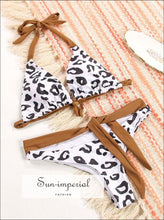 Printed Brazilian Bikini Set with Contrast Straps - Sun Imperial product photo 8