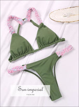 Printed Brazilian Bikini Set with Contrast Straps - Sun Imperial product photo 9