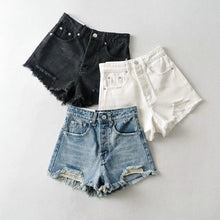 Retro Frayed-Cuff Denim Shorts - Sun Imperial product photo 1