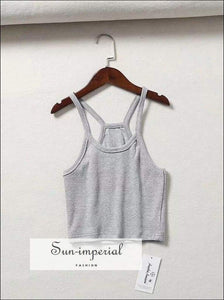 Sun-imperial Ribbed Crop Camis top High Street Fashion