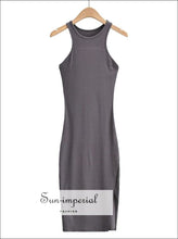 Ribbed Sleeveless Split Midi Dress - Sun Imperial product photo 1