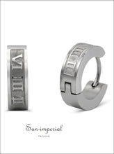 Roman numeral huggie hoop earrings - Sun Imperial (photo 10)