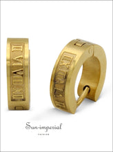 Roman numeral huggie hoop earrings - Sun Imperial (photo 6)