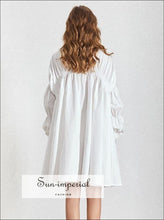 Ronda Stand-Collar Puff-Sleeve Midi Dress - Sun Imperial product photo 7