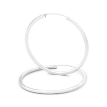 Silver-Tone Plain Hoop Earrings — 2 mm - Sun Imperial product photo 1