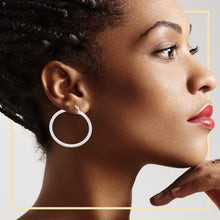 Silver-Tone Plain Hoop Earrings — 3 mm - Sun Imperial product photo 3