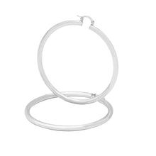 Silver-Tone Plain Hoop Earrings — 4 mm - Sun Imperial product photo 11